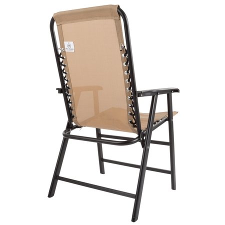 Nature Spring Suspension Folding Chair, Beige 311495HHS